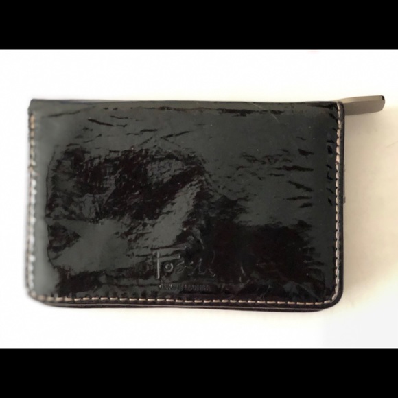 Fossil Patent Leather Small Wallet Black - Picture 2 of 8